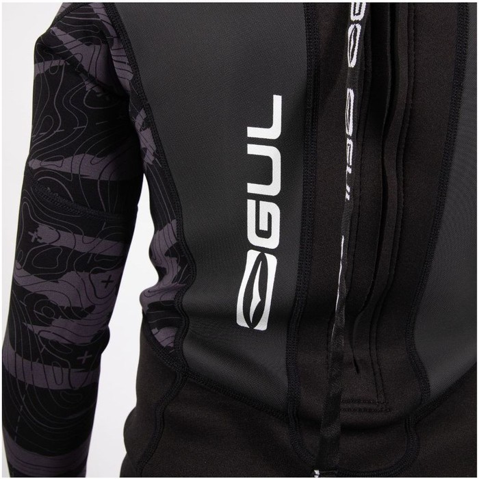 2024 Gul Junior Response 3/2mm Flatlock Back Zip Wetsuit RE1322-C1 - Black / Contour Camo